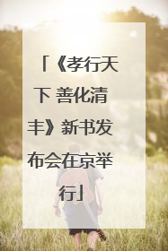 《孝行天下 善化清丰》新书发布会在京举行