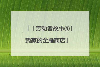「劳动者故事⑨」我家的金雁商店