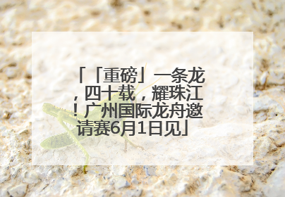 「重磅」一条龙，四十载，耀珠江！广州国际龙舟邀请赛6月1日见