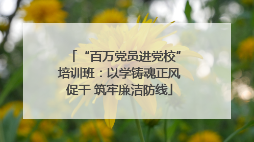 “百万党员进党校”培训班：以学铸魂正风促干 筑牢廉洁防线
