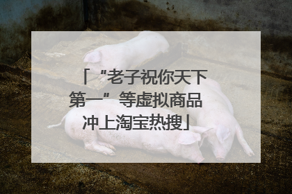 “老子祝你天下第一”等虚拟商品冲上淘宝热搜