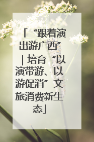 “跟着演出游广西”｜培育“以演带游、以游促消”文旅消费新生态