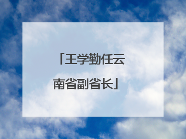 王学勤任云南省副省长