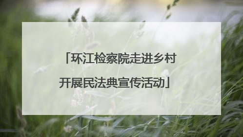 环江检察院走进乡村开展民法典宣传活动