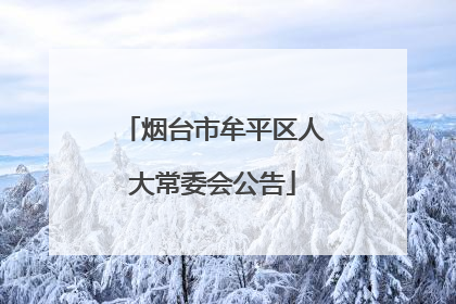 烟台市牟平区人大常委会公告