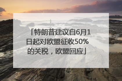 特朗普建议自6月1日起对欧盟征收50%的关税，欧盟回应