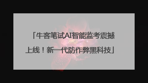 牛客笔试AI智能监考震撼上线！新一代防作弊黑科技