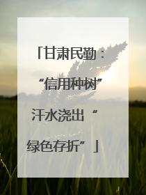 甘肃民勤：“信用种树” 汗水浇出“绿色存折”