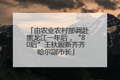 由农业农村部调赴黑龙江一年后，“80后”王杕履新齐齐哈尔副市长