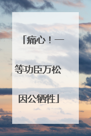 痛心！一等功臣万松因公牺牲