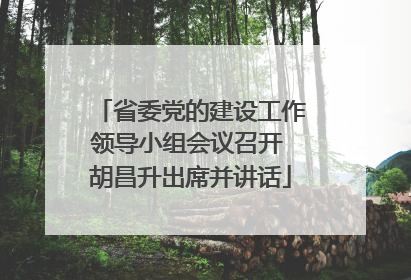 省委党的建设工作领导小组会议召开 胡昌升出席并讲话