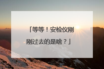 等等！安检仪刚刚过去的是啥？