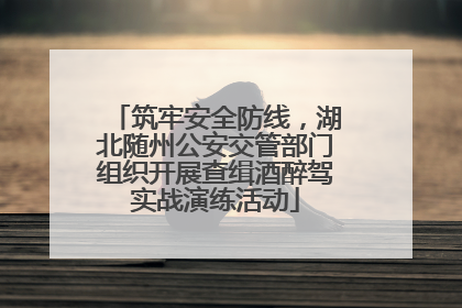 筑牢安全防线，湖北随州公安交管部门组织开展查缉酒醉驾实战演练活动