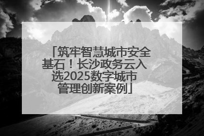 筑牢智慧城市安全基石！长沙政务云入选2025数字城市管理创新案例