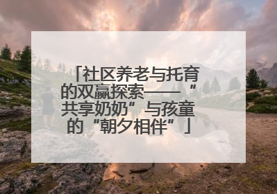 社区养老与托育的双赢探索——“共享奶奶”与孩童的“朝夕相伴”