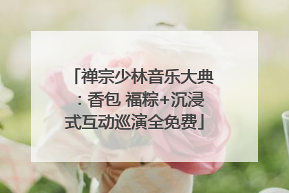 禅宗少林音乐大典：香包 福粽+沉浸式互动巡演全免费