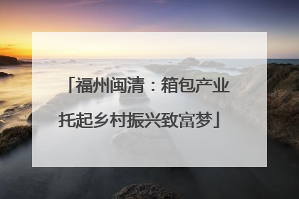 福州闽清：箱包产业托起乡村振兴致富梦