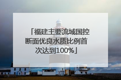 福建主要流域国控断面优良水质比例首次达到100%