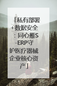 私有部署+数据安全：同心雁S-ERP守护医疗器械企业核心资产