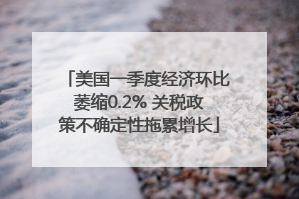 美国一季度经济环比萎缩0.2% 关税政策不确定性拖累增长
