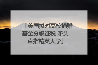 美国拟对高校捐赠基金分级征税 矛头直指精英大学