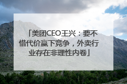 美团CEO王兴：要不惜代价赢下竞争，外卖行业存在非理性内卷