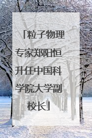 粒子物理专家郑阳恒升任中国科学院大学副校长