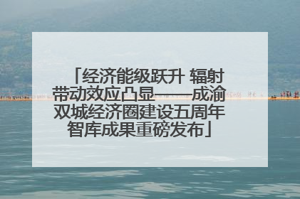 经济能级跃升 辐射带动效应凸显——成渝双城经济圈建设五周年智库成果重磅发布