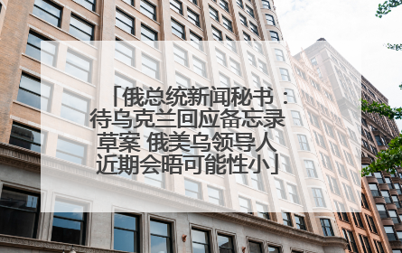 俄总统新闻秘书：待乌克兰回应备忘录草案 俄美乌领导人近期会晤可能性小