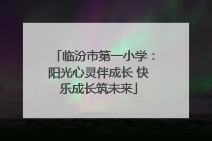 临汾市第一小学：阳光心灵伴成长 快乐成长筑未来