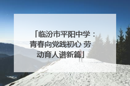 临汾市平阳中学：青春向党践初心 劳动育人谱新篇