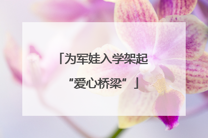 为军娃入学架起“爱心桥梁”