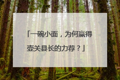 一碗小面，为何赢得壶关县长的力荐？