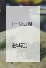 一块豆腐进城记