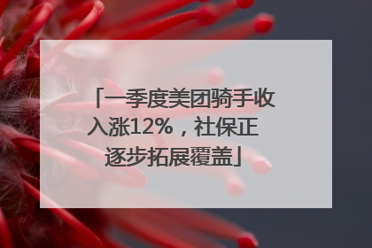一季度美团骑手收入涨12%，社保正逐步拓展覆盖
