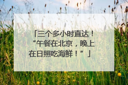 三个多小时直达！“午餐在北京，晚上在日照吃海鲜！”