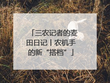 三农记者的麦田日记丨农机手的新“搭档”
