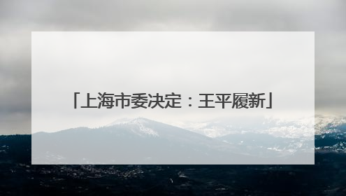 上海市委决定：王平履新