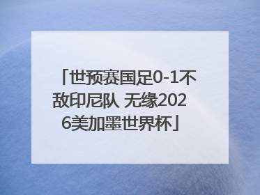 世预赛国足0-1不敌印尼队 无缘2026美加墨世界杯
