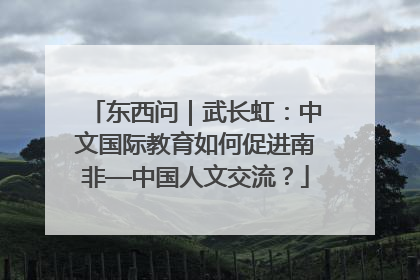 东西问｜武长虹：中文国际教育如何促进南非—中国人文交流？