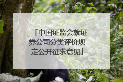 中国证监会就证券公司分类评价规定公开征求意见