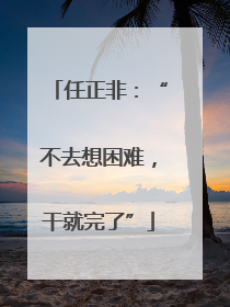 任正非：“不去想困难，干就完了”