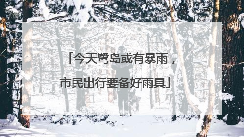 今天鹭岛或有暴雨，市民出行要备好雨具