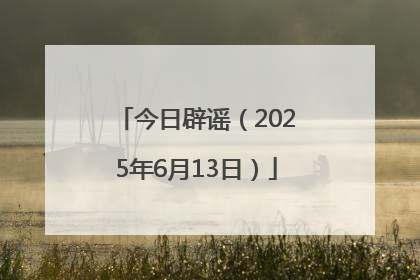 今日辟谣（2025年6月13日）