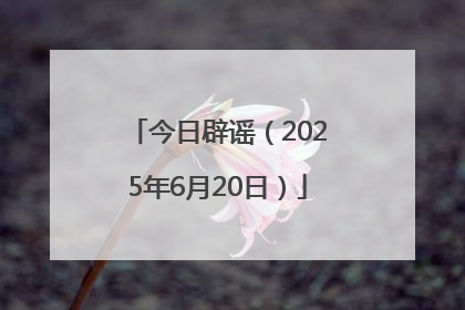 今日辟谣（2025年6月20日）