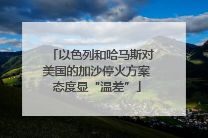 以色列和哈马斯对美国的加沙停火方案态度显“温差”