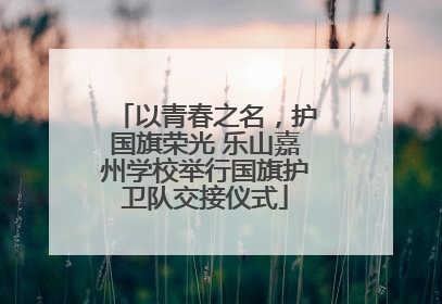 以青春之名，护国旗荣光 乐山嘉州学校举行国旗护卫队交接仪式