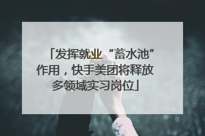 发挥就业“蓄水池”作用，快手美团将释放多领域实习岗位