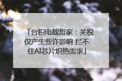 台积电魏哲家：关税仅产生些许影响 拦不住AI芯片炽热需求