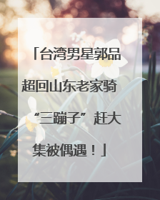 台湾男星郭品超回山东老家骑“三蹦子”赶大集被偶遇！